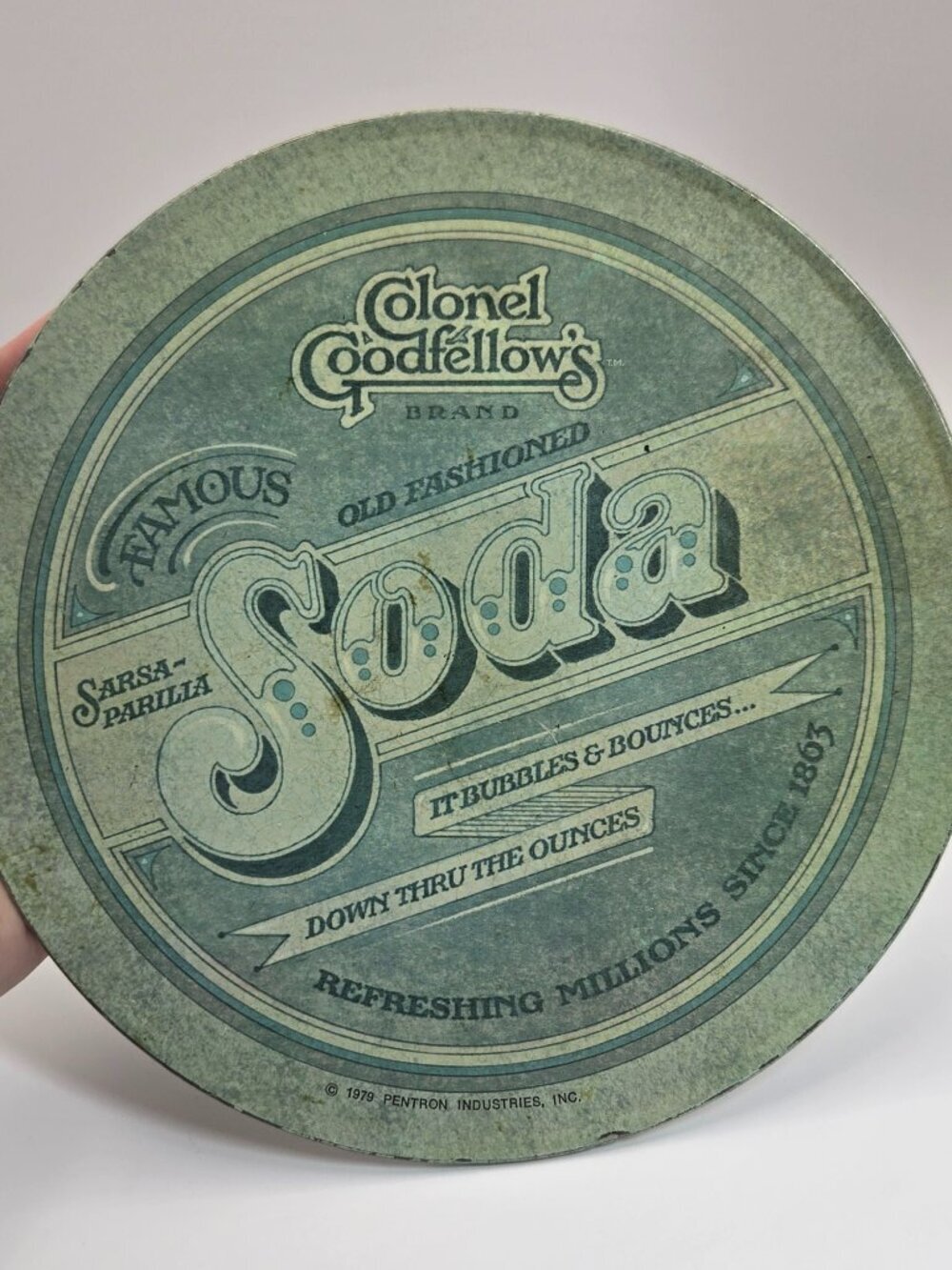 Colonel Goodfellows Soda Advertisement Stove and Counter Mat Vintage